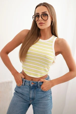 Стилен потник на райета – Зелен – 37463