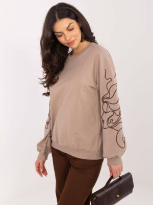 Шикозна блуза – Тъмно бежов – 86373