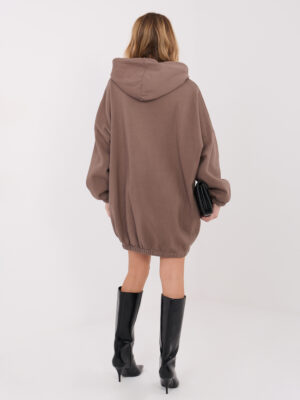 Спортна рокля с качулка – Тъмно бежов – 79894