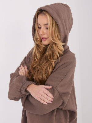 Спортна рокля с качулка – Тъмно бежов – 79894