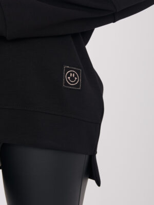 Стилна блуза с щампа – Черен – 84256