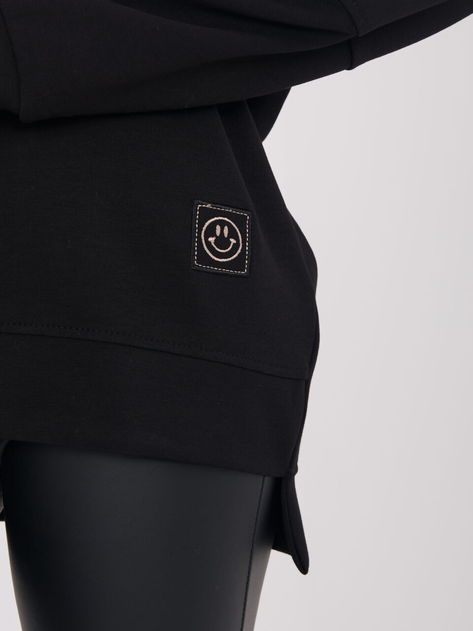 Стилна блуза без качулка – Черен – 84256