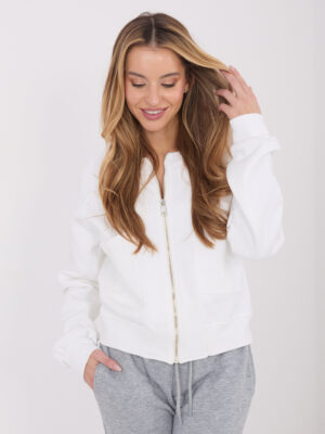 Стилна блуза без качулка – Екрю – 80050