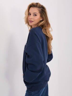 Памучна блуза без качулка – Тъмносин – 79801