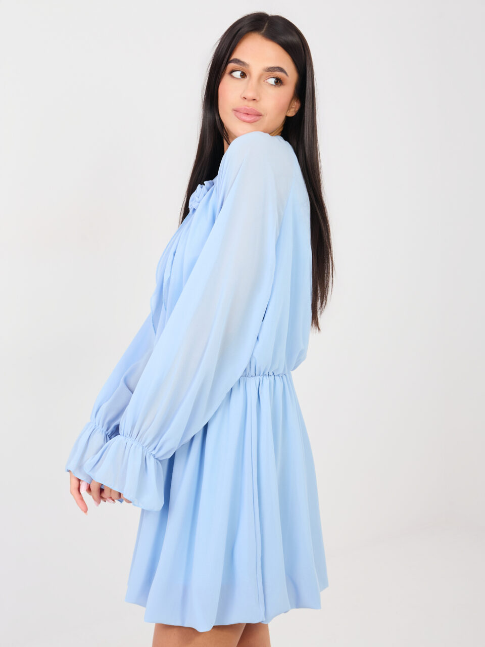 Елегантна коктейлна рокля – Ярко син – 89237