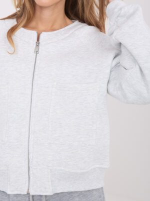 Стилен суитшърт без качулка – Сив – 80029