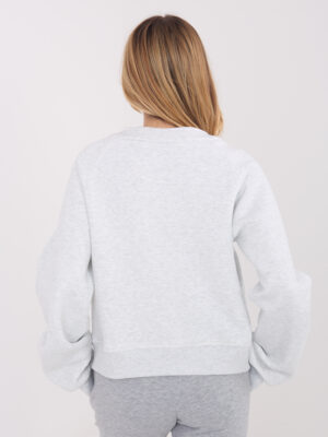 Стилен суитшърт без качулка – Сив – 80029