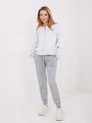 Стилен суитшърт без качулка – Сив – 80029