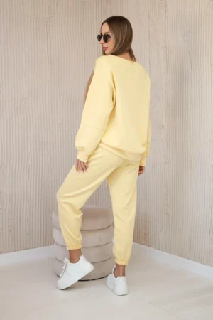 Модерен комплект от долнище и блуза – Жълт – 31128