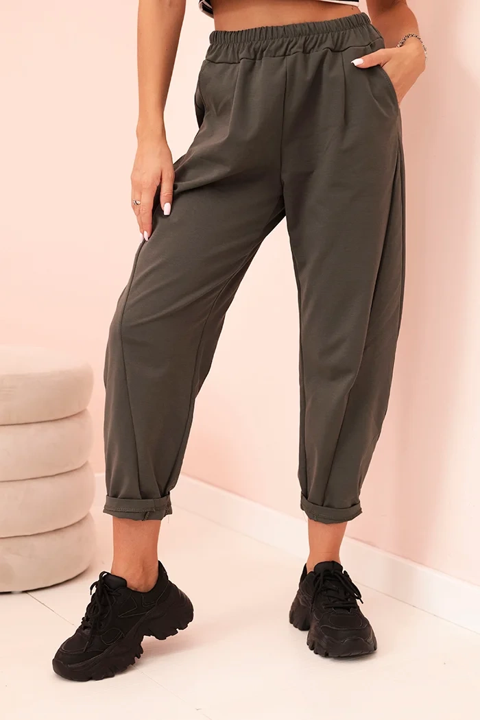 Летни панталони Punto с джобове – Тъмно кафяв – 33899