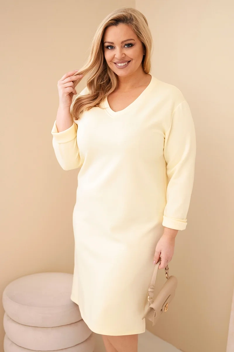 Разкошна дамска рокля с големи размери – Маслена божур – 37705