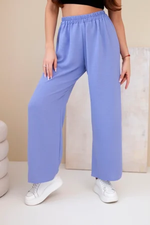Свободни панталони с широки крачоли – Лилав – 37932