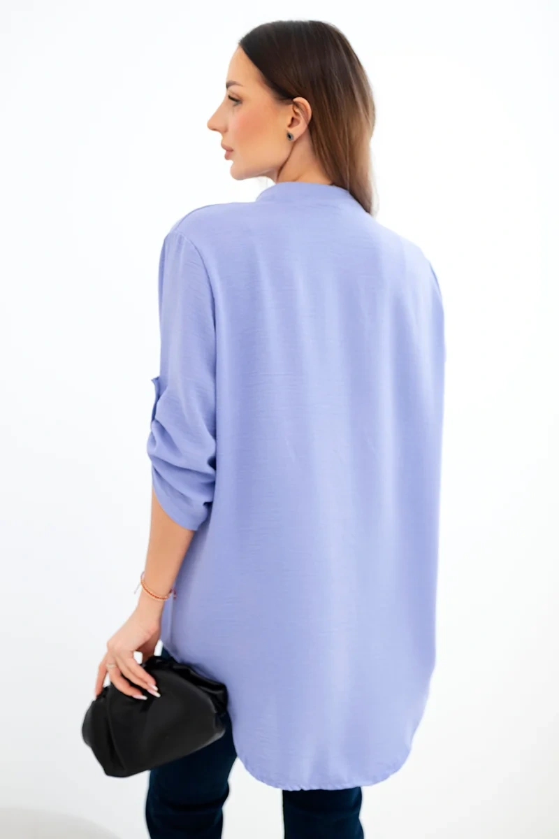 Blouse with a longer back light purple-3