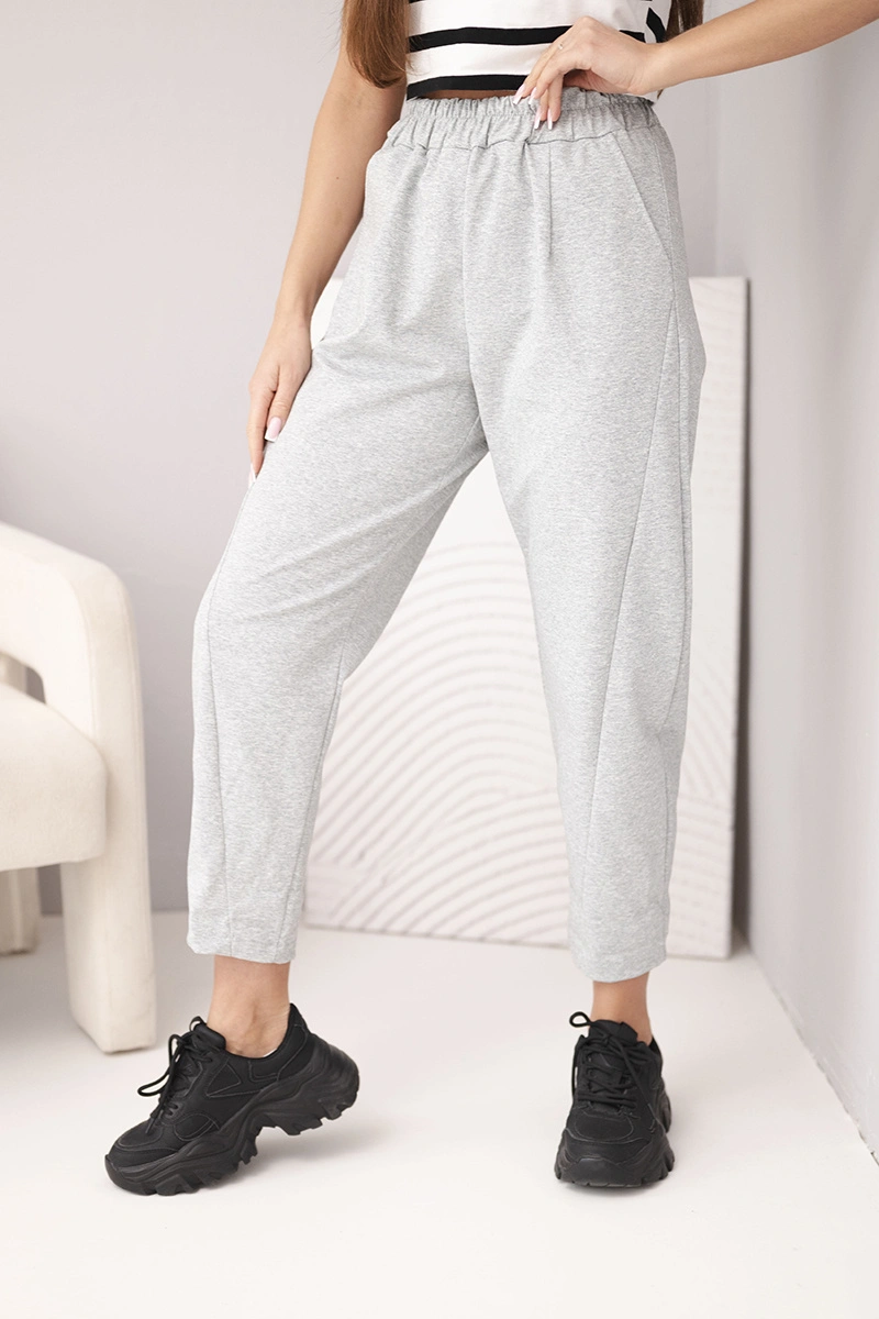 Летни панталони Punto с джобове – Сив меланж – 38383